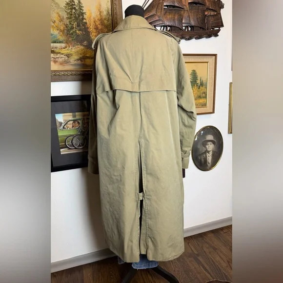 Vintage AQUASCUTUM "Aqua 5" Made in England Classic Trench Coat Men's XL - Picture 6 of 12